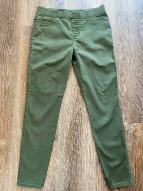 Olive Green Pull-On Skinny Pants